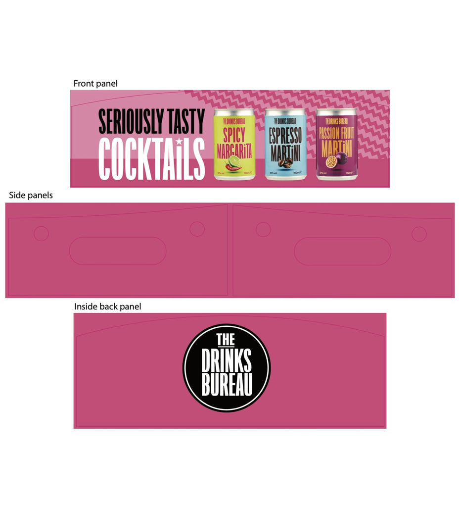 Example artwork layout for usherette tray printing