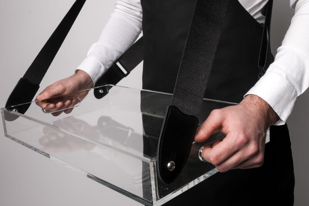 clear acrylic usherette trays
