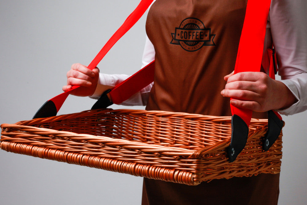 Wicker usherette trays